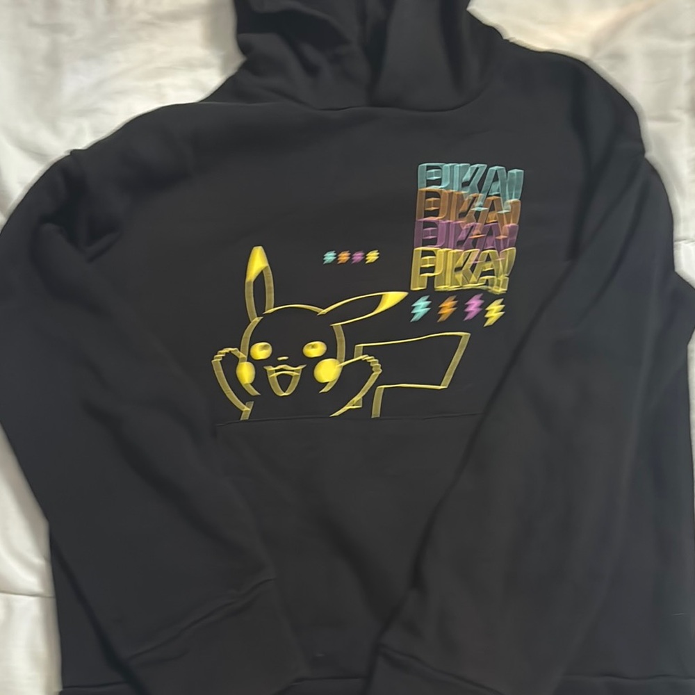 Black and Yellow Pikachu Graphic Sweatshirt